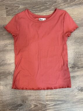 Epic Threads Coral Ribbed Short Sleeve Tee